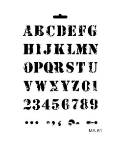 PLANTILLA STENCIL CADENCE MA061 LETRAS CARGO SERIF 21X30 CM