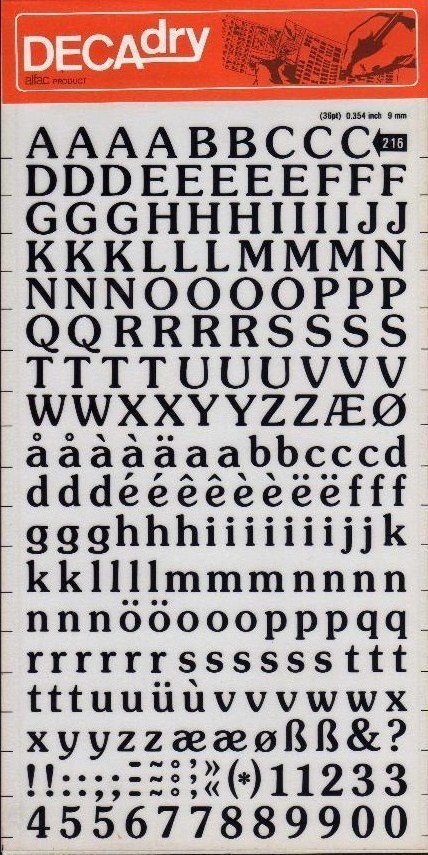 LETRAS DECADRY 216 9 MM NEGRO BLISTER 125X250 MM - Imagen 2
