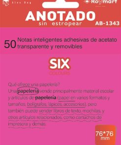 NOTAS ADHESIVAS ALEX BOG ACETATO ROSA 50 H