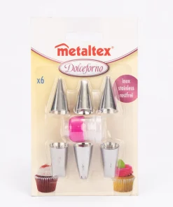 Juego 6 Duyas Acero Inoxidable Metaltex