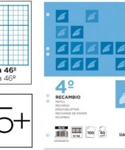RECAMBIO LIDERPAPEL 4º 100 H CUADRICULA 46 60 G