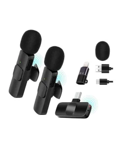 Micrófono Solapa Inalámbrico Doble K9 TN para iPhone y Android