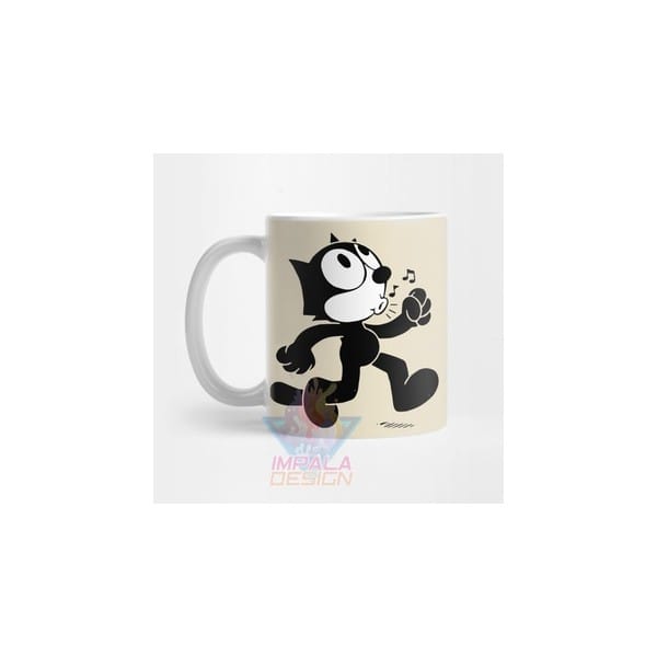 Taza Gato Felix Cat Gatito Gatitos Silbando Cerámica - Imagen 2