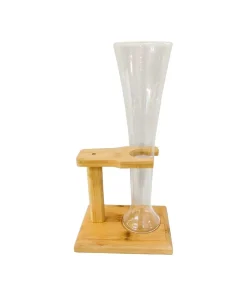 Yarda Cervecera Vidrio 550 ml c/Base Madera