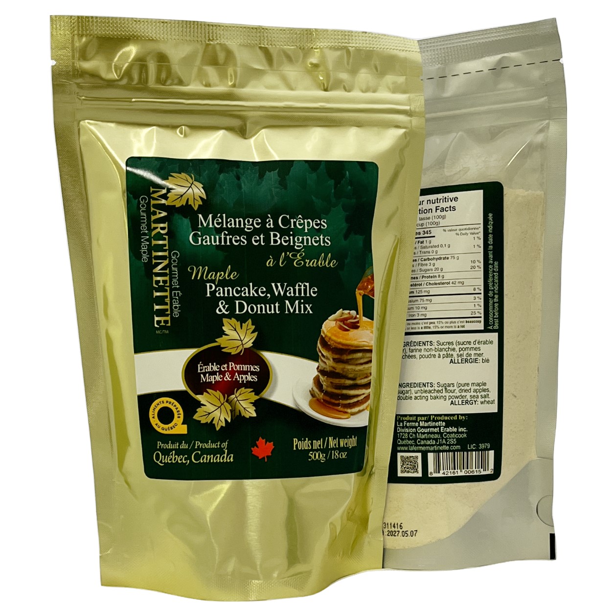 Harina para hot-cakes, maple-manzana 500g - Imagen 2