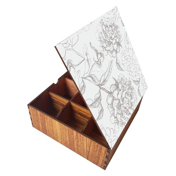 Caja de Te – Flores Grises - Imagen 3