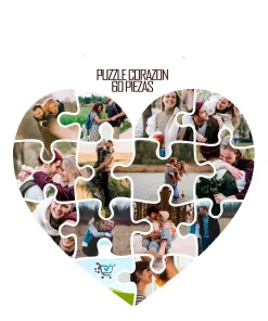 Rompecabezas de cartón con forma de corazón
