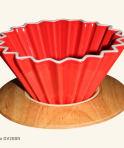 MÉTODO ORIGAMI PARA EXTRACCIÓN DE CAFE 2-4 TAZAS. CERÁMICO ROJO