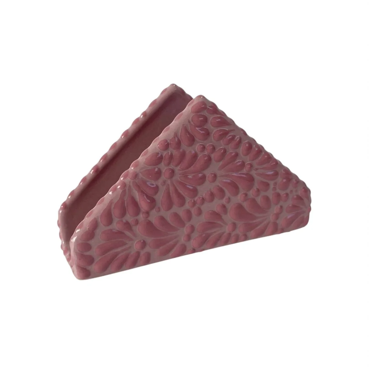 Servilletero Fondo Rosa Con Rosa Mik - Imagen 2