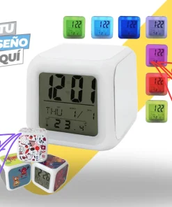 Reloj Electrónico Personalizado con Luz LED y 3 Fotos
