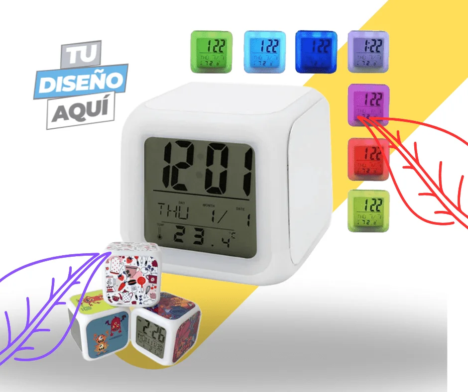 Reloj Electrónico Personalizado con Luz LED y 3 Fotos - Imagen 2