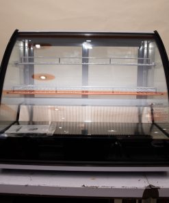 Vitrina curva fría de mesa de 80 cm, color negro, luz LED